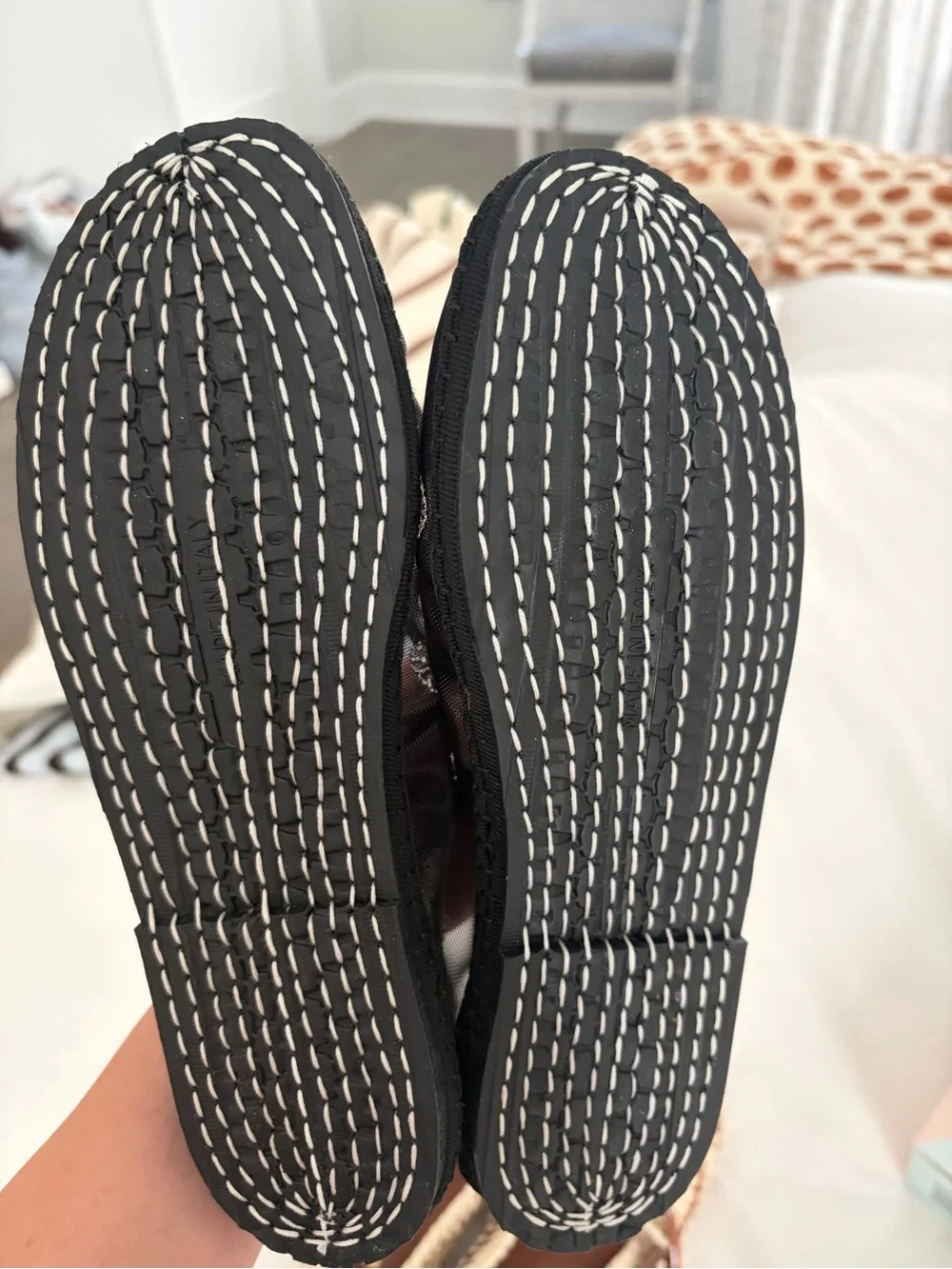 Ciao Lucia Black Slip-On Floral Ballet Flats